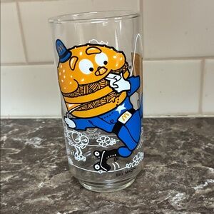 McDonald's Glass with Big Mac in Blue Suit 1977